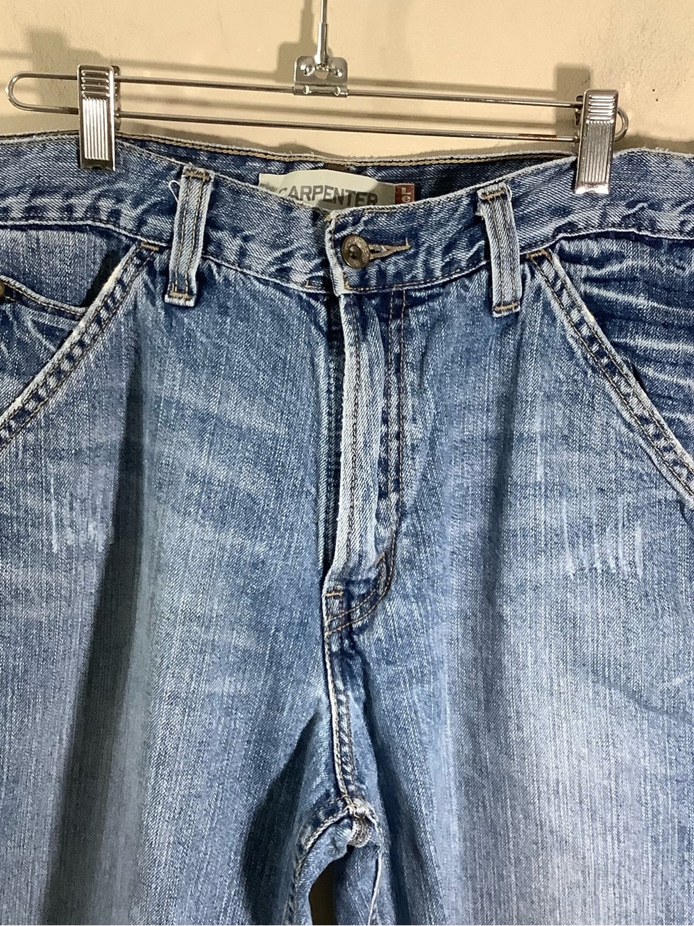 Leviโs Carpenter-Style Men's Denim Shorts - Blue Cargo Y2K - Picture 3 of 9